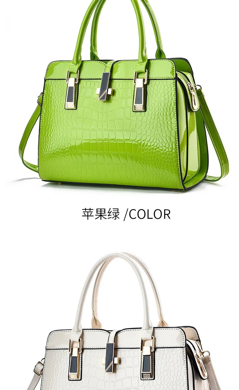 Women's Crocodile Pattern Designer Tote Bag - Ever Trendy Essentials