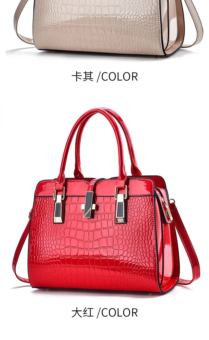 Women's Crocodile Pattern Designer Tote Bag - Ever Trendy Essentials