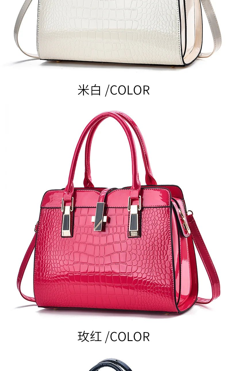Women's Crocodile Pattern Designer Tote Bag - Ever Trendy Essentials
