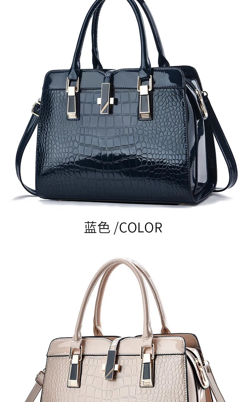 Women's Crocodile Pattern Designer Tote Bag - Ever Trendy Essentials