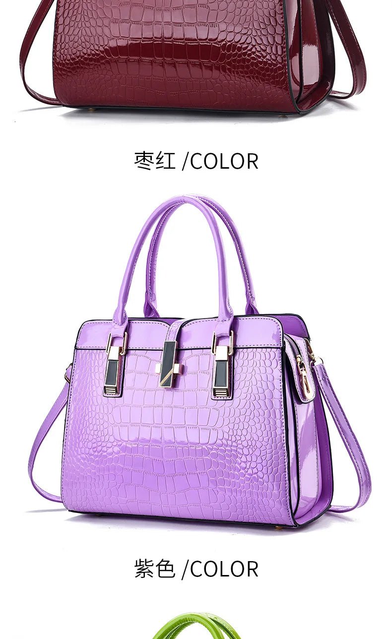 Women's Crocodile Pattern Designer Tote Bag - Ever Trendy Essentials