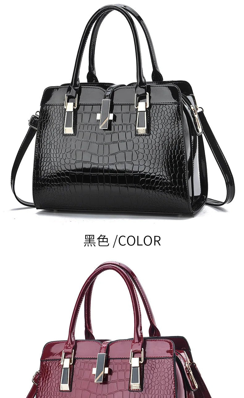 Women's Crocodile Pattern Designer Tote Bag - Ever Trendy Essentials