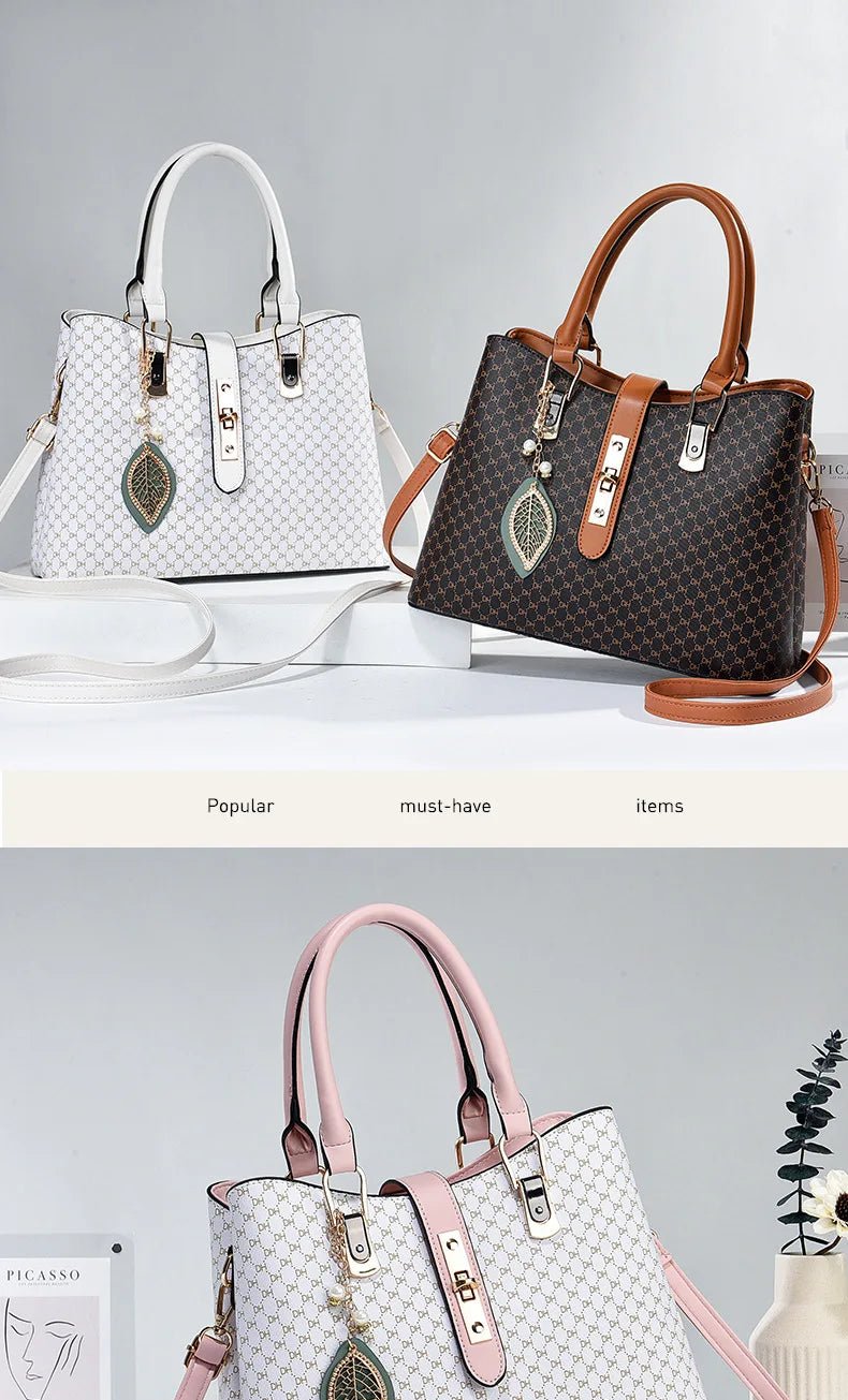 Women's Designer Leather Crossbody Tote Bag - Ever Trendy Essentials