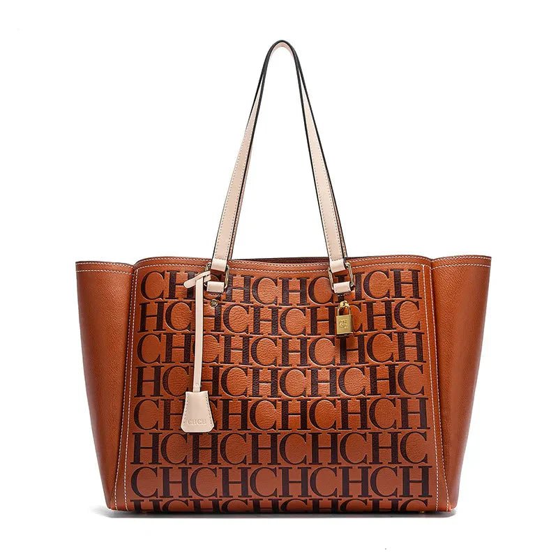 Women's Embossed Leather Commuter Tote Bag - Ever Trendy Essentials