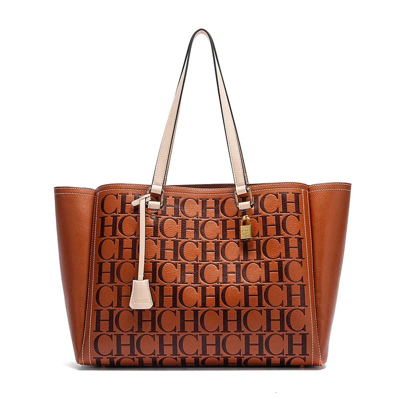 Women's Embossed Leather Commuter Tote Bag - Ever Trendy Essentials