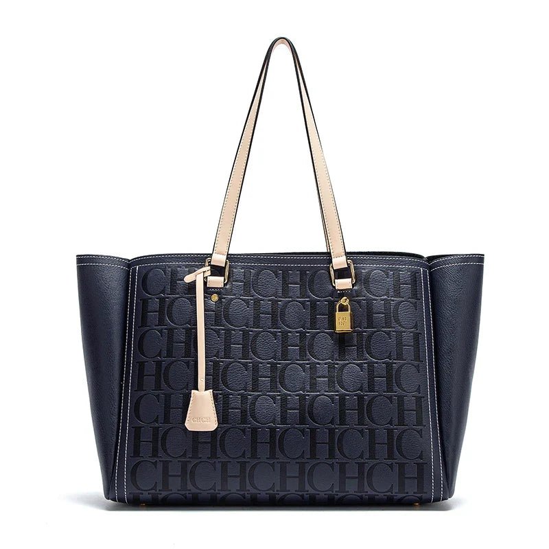 Women's Embossed Leather Commuter Tote Bag - Ever Trendy Essentials