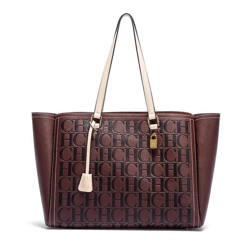 Women's Embossed Leather Commuter Tote Bag - Ever Trendy Essentials