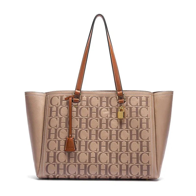 Women's Embossed Leather Commuter Tote Bag - Ever Trendy Essentials