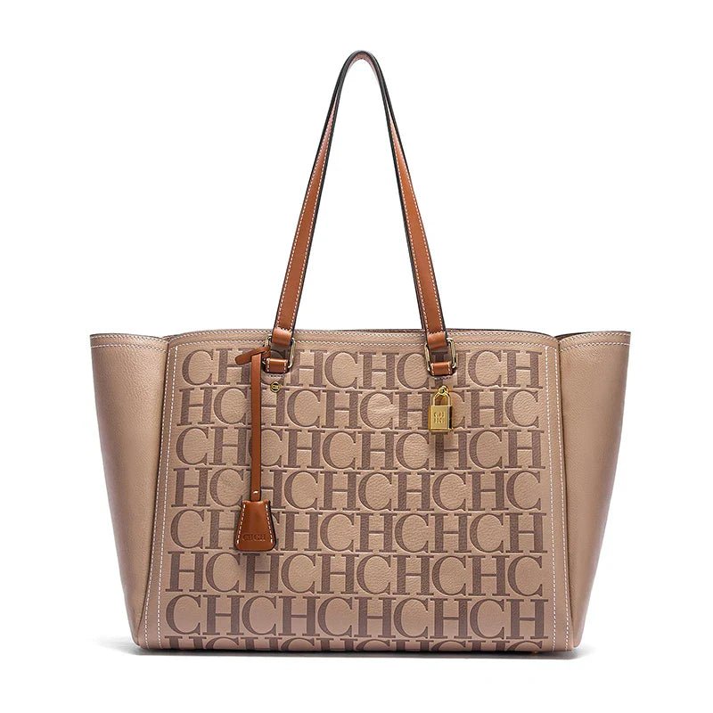Women's Embossed Leather Commuter Tote Bag - Ever Trendy Essentials