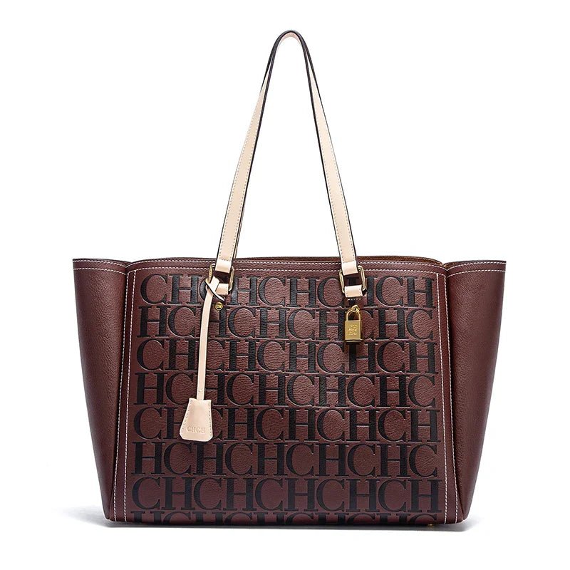 Women's Embossed Leather Commuter Tote Bag - Ever Trendy Essentials