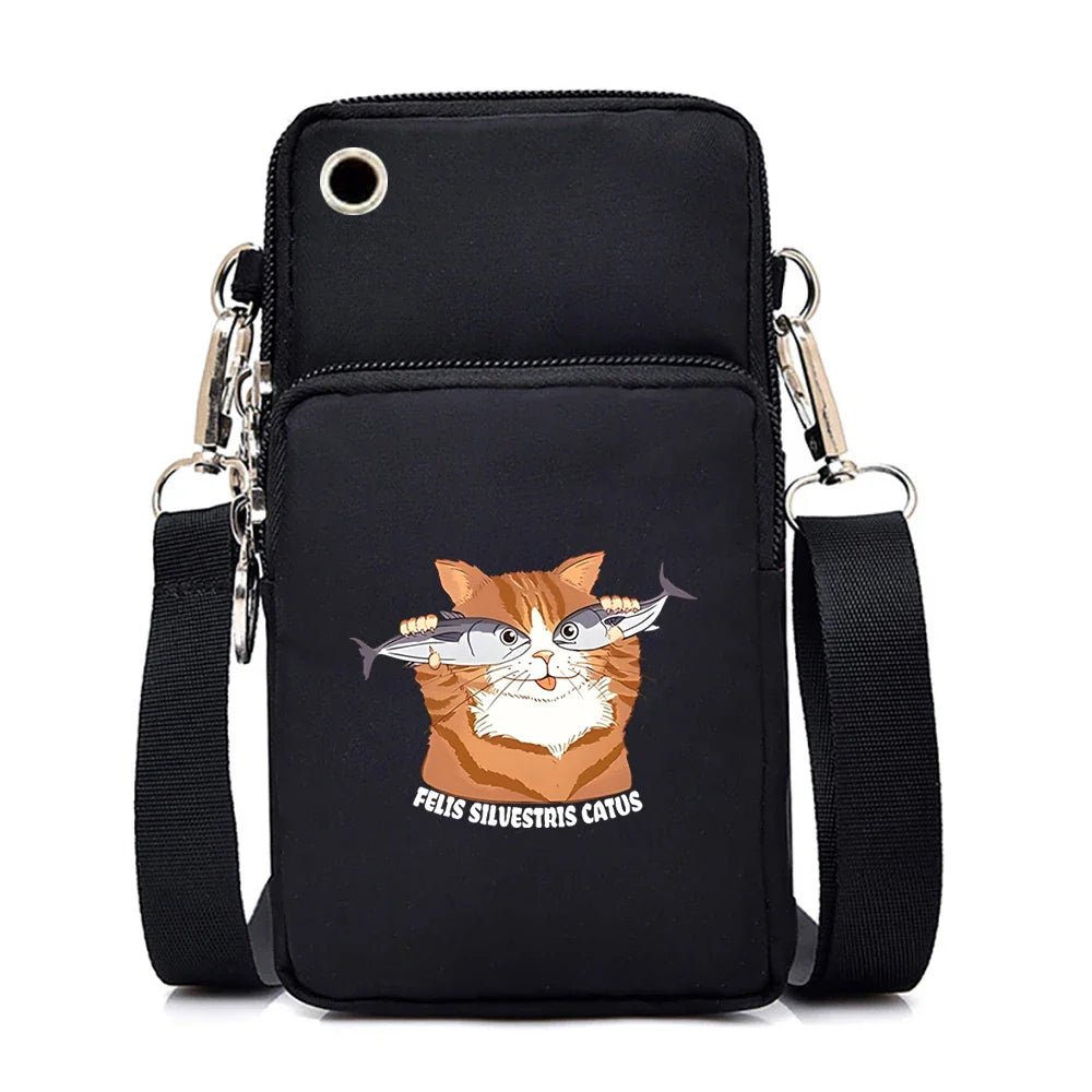 Women's Handbags Black Explosive Coffee Cat Messenger Bags | Female Cartoon Shoulder Bag Purse (Fashion Mobile Phone Crossbody Bags) - Ever Trendy Essentials