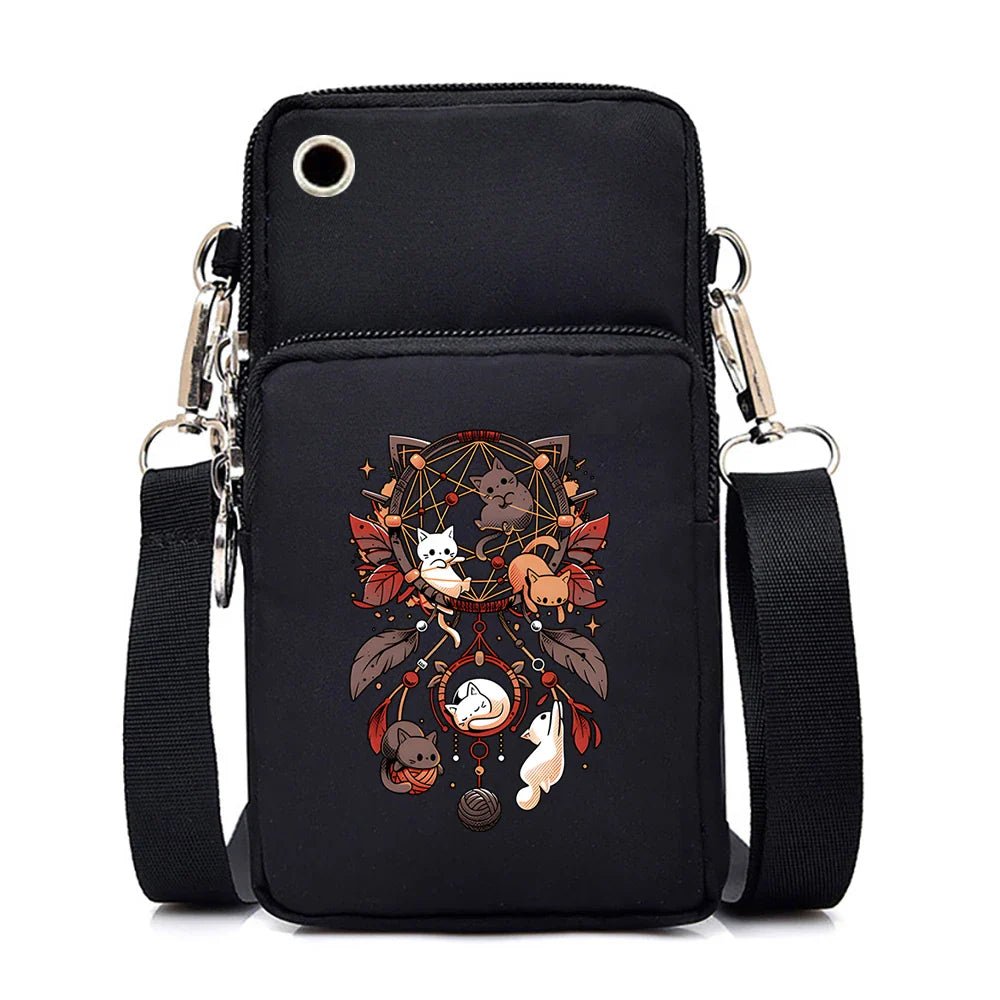 Women's Handbags Black Explosive Coffee Cat Messenger Bags | Female Cartoon Shoulder Bag Purse (Fashion Mobile Phone Crossbody Bags) - Ever Trendy Essentials