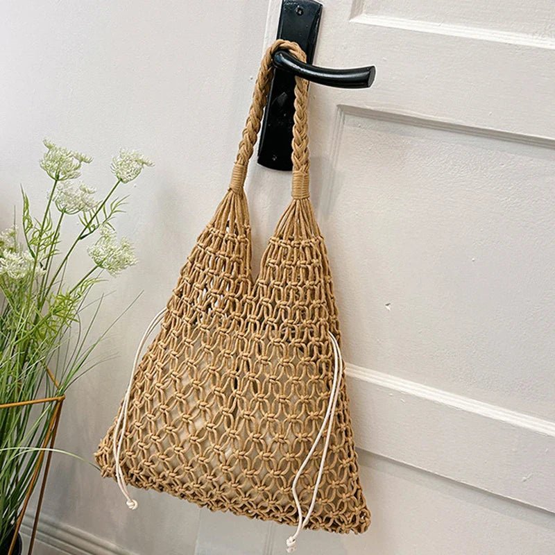 Women's Handwoven Straw Beach Tote Bag - Ever Trendy Essentials