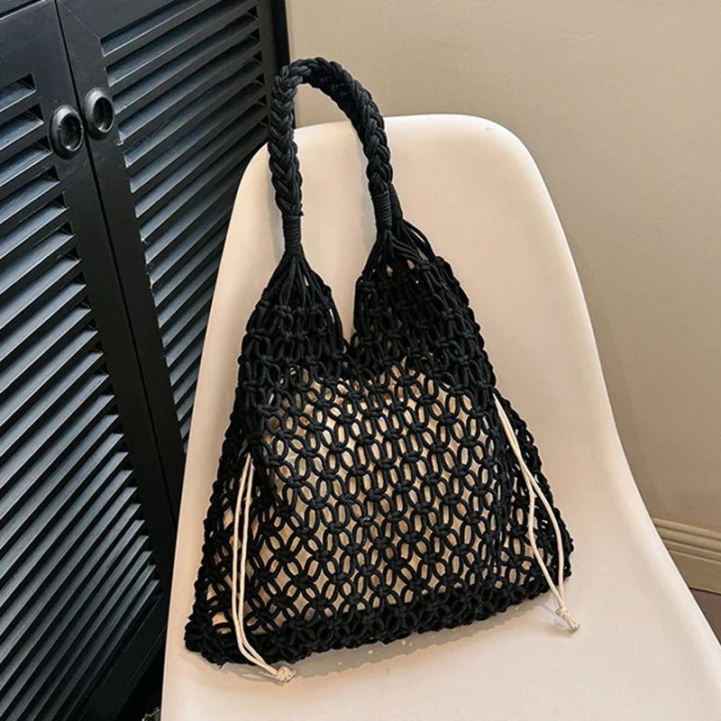 Women's Handwoven Straw Beach Tote Bag - Ever Trendy Essentials
