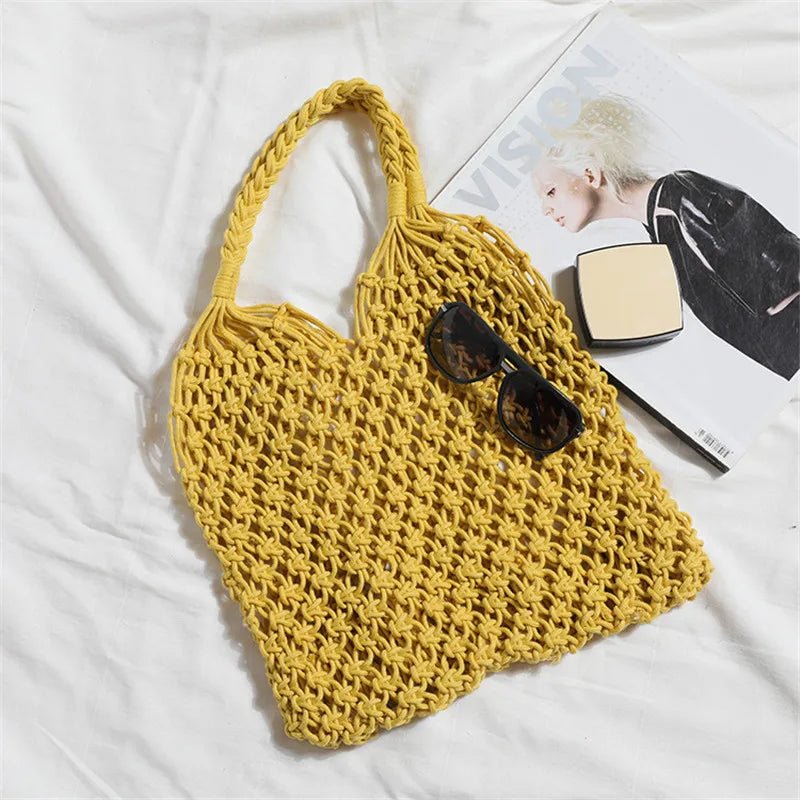 Women's Handwoven Straw Beach Tote Bag - Ever Trendy Essentials