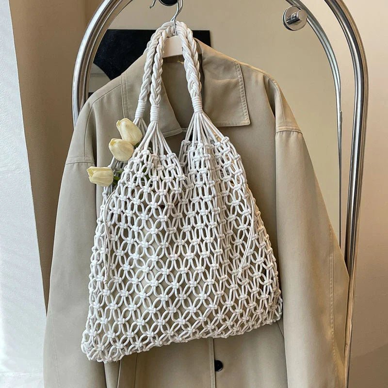 Women's Handwoven Straw Beach Tote Bag - Ever Trendy Essentials