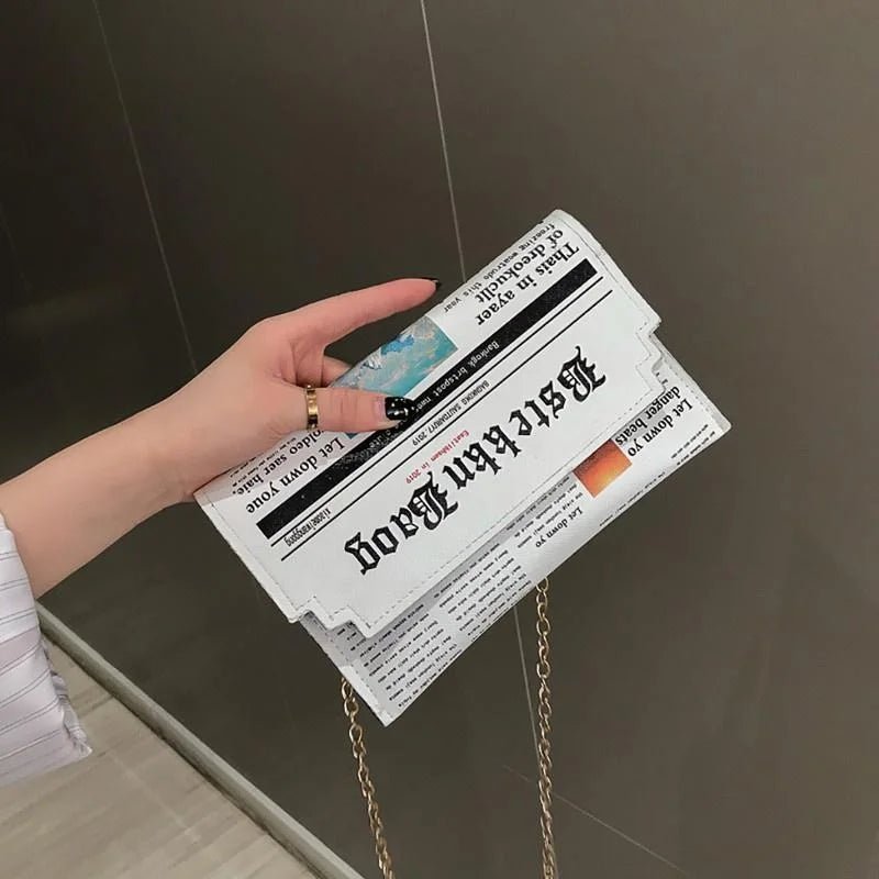 Women's Newspaper Messenger Bag | Shoulder Bag Personality Fashion Small Square Bag - Ever Trendy Essentials