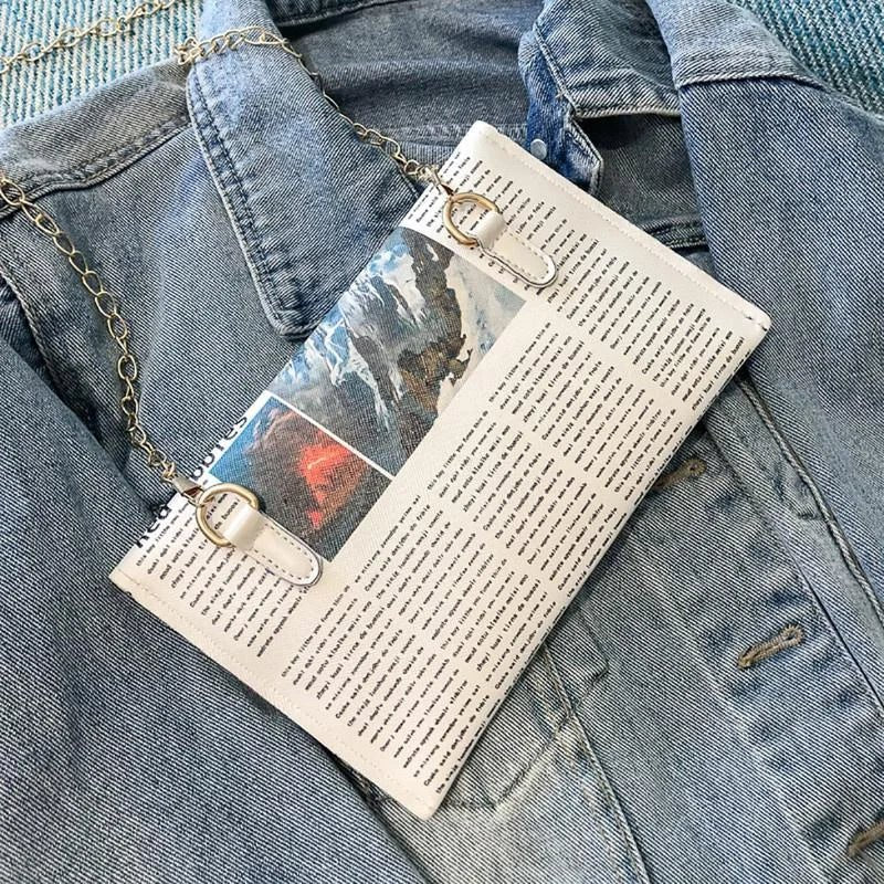 Women's Newspaper Messenger Bag | Shoulder Bag Personality Fashion Small Square Bag - Ever Trendy Essentials
