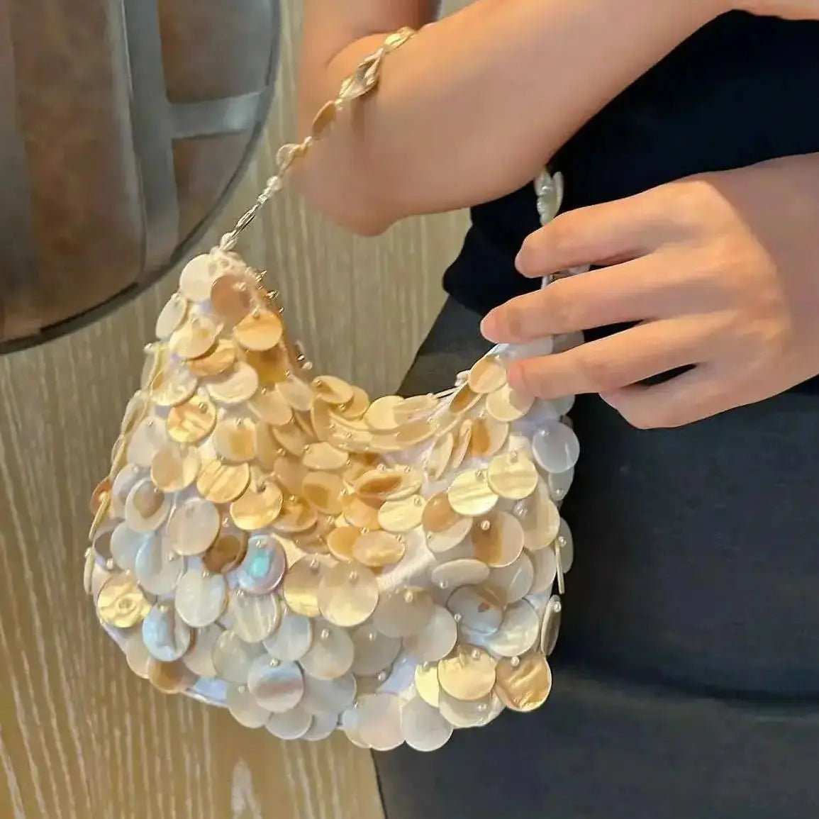 Women's Sequin Shell Evening Bag - Ever Trendy Essentials
