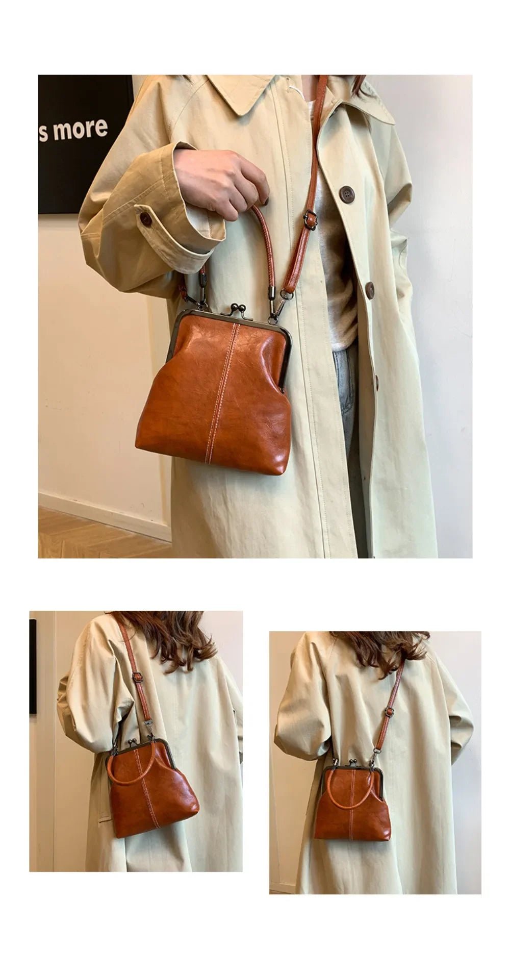 Women's Vintage Kiss Lock Crossbody Bag - Ever Trendy Essentials