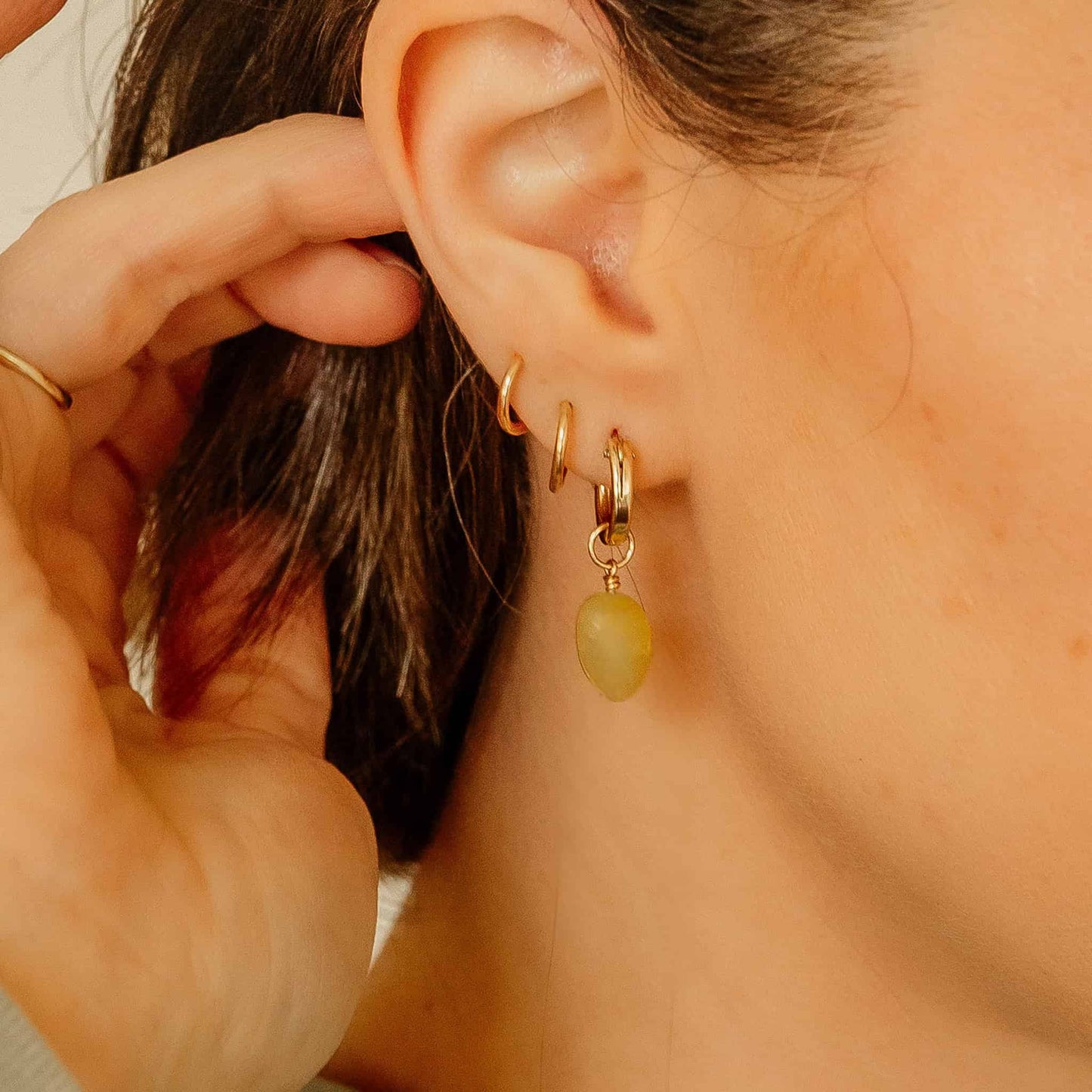 Yellow Opal Hoop Charms - Ever Trendy Essentials
