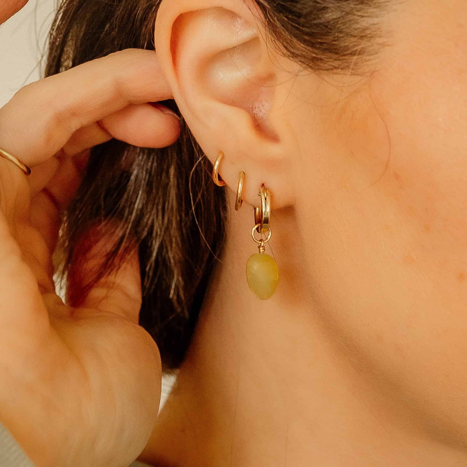 Yellow Opal Hoop Charms - Ever Trendy Essentials